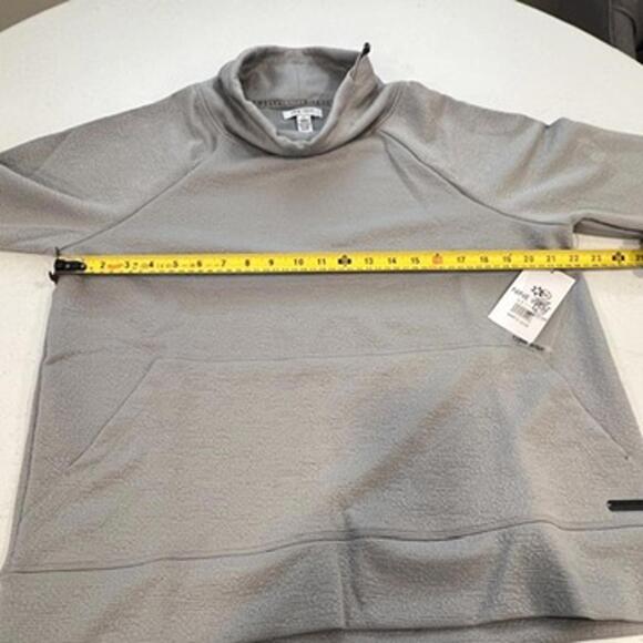 Nine West Active Textured Funnel Neck Pullover Sweatshirt gray long-sleeve L NWT - Picture 5 of 7